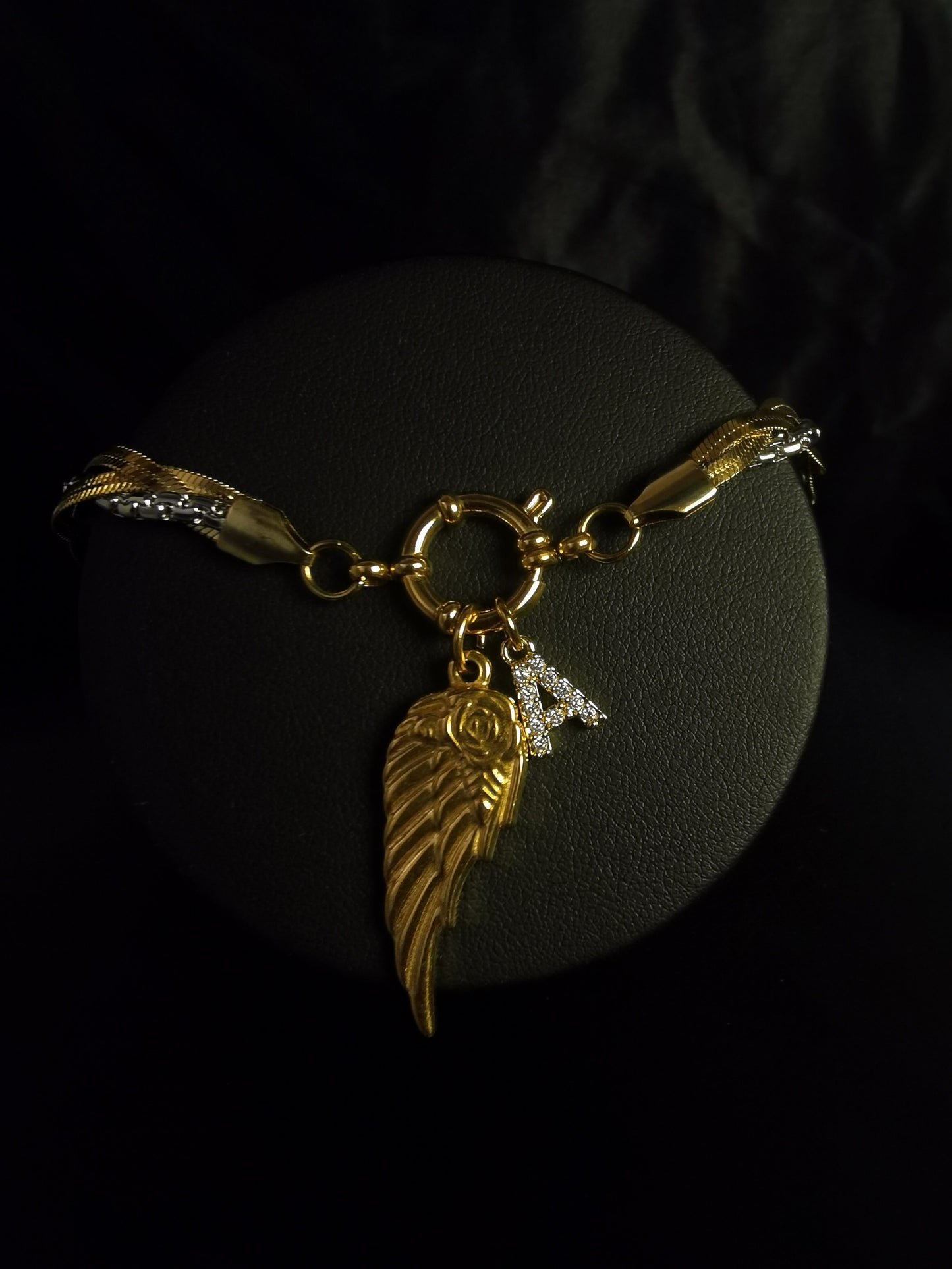 Name Initial Necklace 18k gold-plated Titanium Steel multiple chain Trendy Jewelry 2025 GMJN037