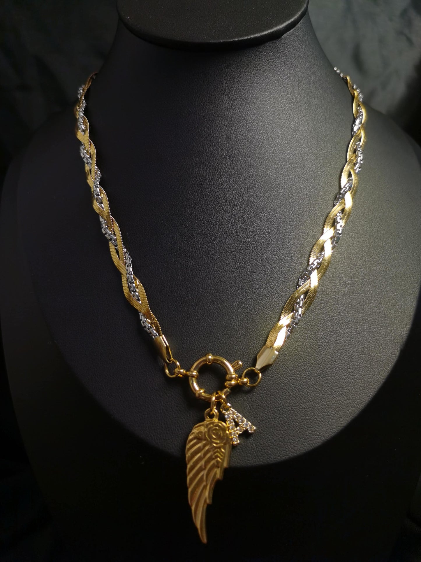 Name Initial Necklace 18k gold-plated Titanium Steel multiple chain Trendy Jewelry 2025 GMJN037