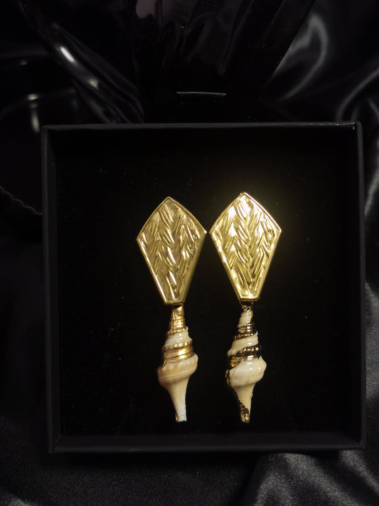 Coffin Earrings 18k gold-plated Titanium Steel Shell GMJE047