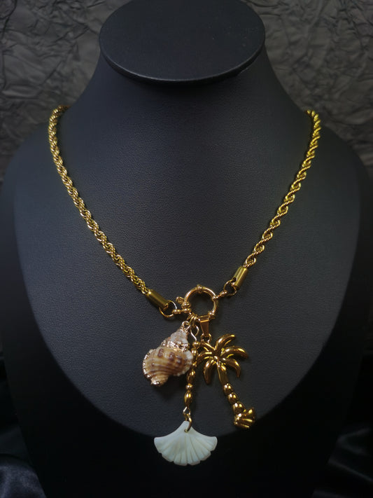 Beach Jewelry Necklace 18k gold-plated Titanium Steel Rope chain Trendy Jewelry 2025 GMJN039