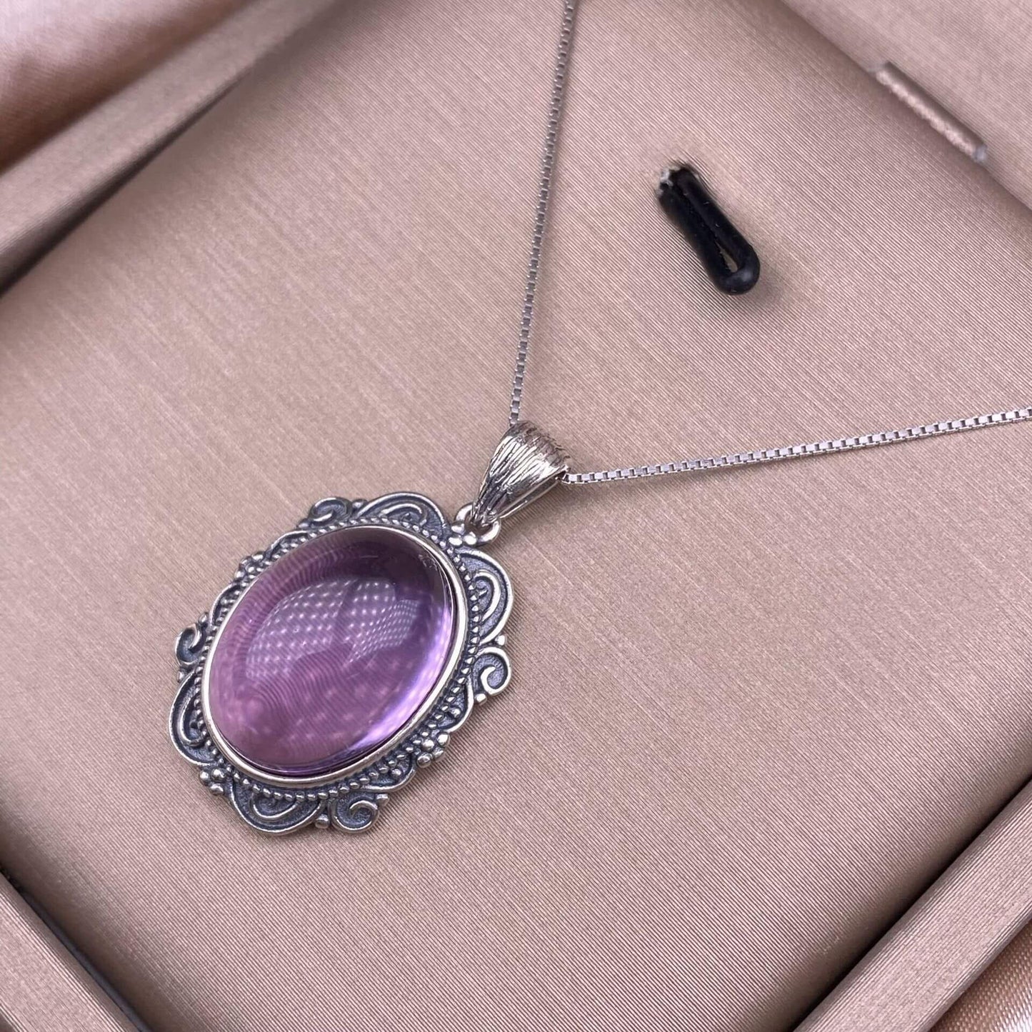 Amethyst, golden stone, purple dragon crystal, Nanhong, Hetian jade S925 silver inlaid retro silver cross pendant, aged, personalized and fashionable OL necklace, dazzling and uncluttered trendy Jewelry 2005